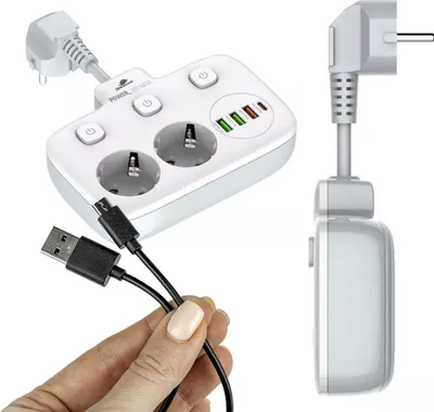Produktbild von Spacetronik 4xUSB USB-C PD Quick Charge Extender z szybką ładowarką, systemem ochrony 9S