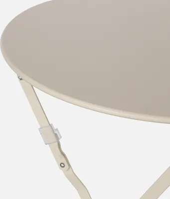 Immagine prodotto di Tavolo da giardino bistrot pieghevole in acciaio, 2 posti, Ø60cm, Beige