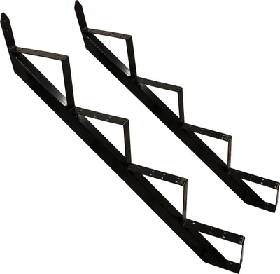 Produktbild von Treppenrahmen 4 stufig Stahl-TreppeSchwarz Treppenholm Geschosshöhe 72cm
