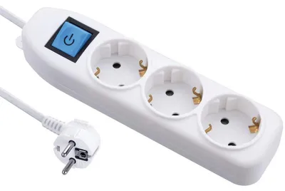 Productafbeelding van Electraline 59660, stekkerdoos met 3 stopcontacten en schakelaar, kabel 1,5 meter / Meervoudige stopcontacten