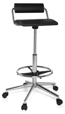 Produktbild von hjh OFFICE Drehhocker TOP WORK 28 Rollhocker Arbeitshocker, Ergonomischer Hocker für Büro Praxis Homeoffice, Kunstleder
