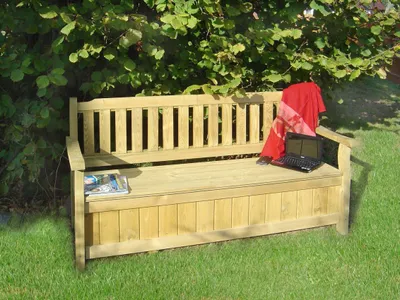 Produktbild von Sitzbank mit Stauraum - Abmessung: 164 x 60 x 89 cm (B x T x H)