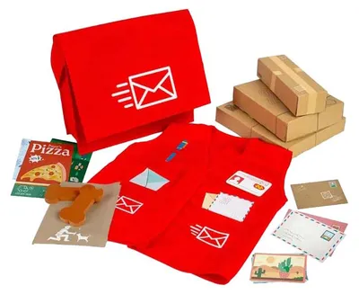 Produktbild von BigJigs Postbote Kostümset - Spielzeug Verkleidung mit Zubehör