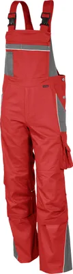 Produktbild von Qualitex Arbeitshose - strapazierfähige PROfessionals Latzhose aus faserverstätktem Gewebe - in Farbe: rot/grau - Herren: 25