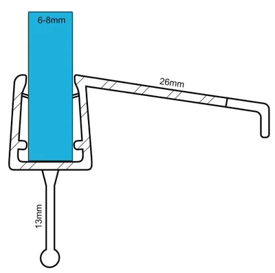 Immagine prodotto di Guarnizione per doccia, 100 cm, per vetri di spessore 6-8 mm - Trasparente