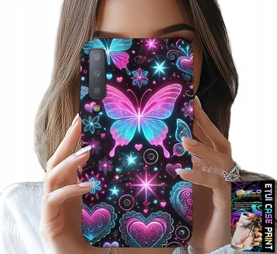 Obrázok produktu pre Puzdro Pre Samsung A7 2018 - Farebné Puzdro S Motýlími Srdiečkami
