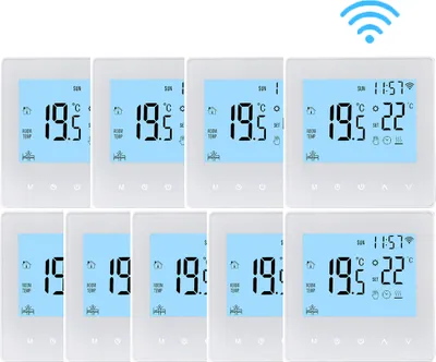 Produktbild von 9X WiFi Smart Thermostat 3A Raumthermostat Wasserheizungsgeräte Fußbodenheizung, LCD-Display, APP-Steuerung, Manueller/automatischer Modus