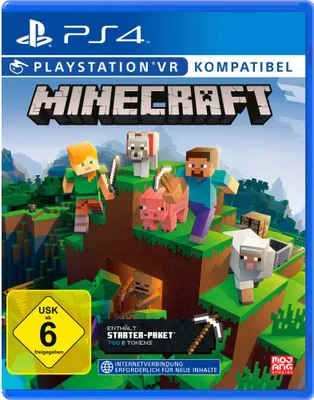 The cover art for the PlayStation 4 game Minecraft Starter Collection.