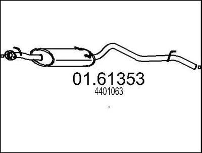 Produktbild von MTS 01.61353 Endschalldämpfer für AUDI 80 Limousine (8C2, B4) Auspuff