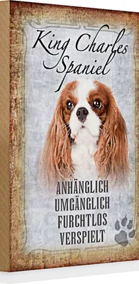 Produktbild von Holzschild Spruch 20x30cm King Charles Spaniel Hund