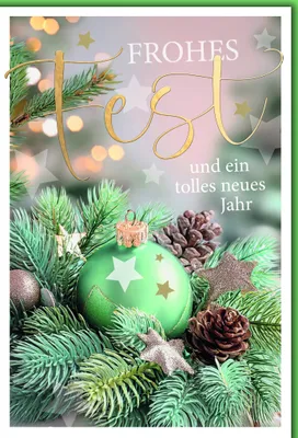 Produktbild von Weihnachten Weihnachtsgesteck eukalyptus frohes Fest Weihnachtskarte mit Umschlag