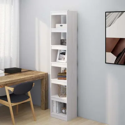 Image de The Living Store Bibliothèque/séparation de pièce Blanc 40x30x199 cm Pin massif