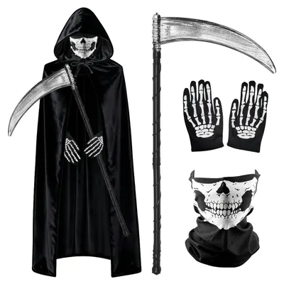 Immagine prodotto di Costume da Mietitore per Halloween, per bambini e adolescenti