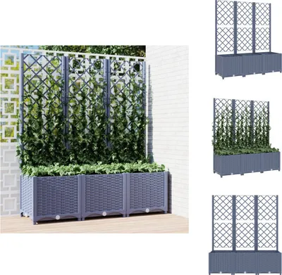 Obrázok produktu pre vidaXL Kvetináč s mriežkou tmavosivý 120x40x136 cm PP - Kvetináče a sadenice
