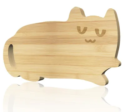 Immagine prodotto di Omgoods - Tagliere in legno a forma di gatto con manico, ideale per la cucina