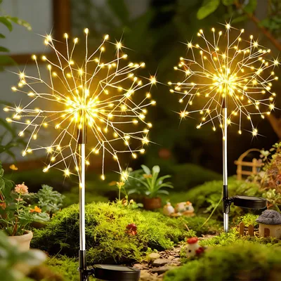 2 Solarlampen für den Garten, 82 cm, 150 LEDs, warmweiß, IP44