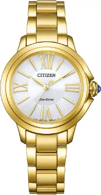 Citizen EM1162-52A Eco-Drive Solar Damenarmbanduhr Goldfarben 1