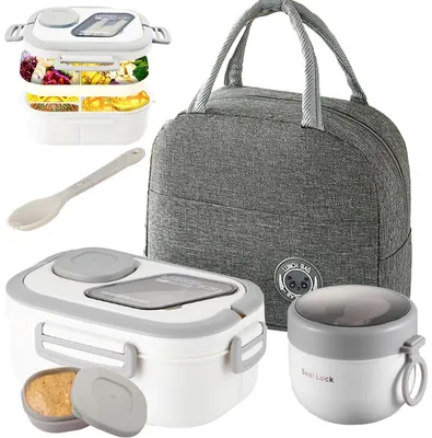 Image de Ensemble de boîtes à lunch de 1800 ml, isothermes, pour le travail et les pique-niques