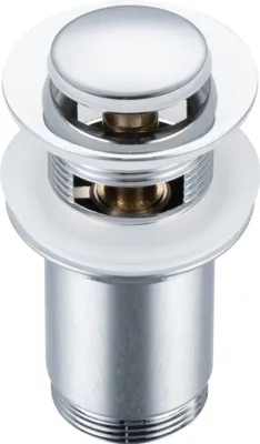 Zdjęcie produktu dla Korek umywalkowy Klik Klak Balneo z przelewem, mosiężny, chrom, 62mm, odporny na korozję, uniwersalny, łatwy w czyszczeniu
