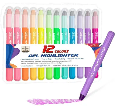 Productafbeelding van Markeerstiften set, fijn punt, voor notities en papier, 12 kleuren