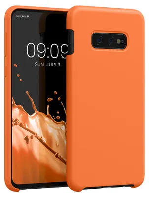 Produktbild von kwmobile Handyhülle für Samsung Galaxy S10e Hülle - Case Silikon - Kabelloses Laden - Schutzhülle Cover in Fruity Orange