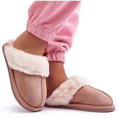 Produktbild von Damen Pantoffeln Slipper mit Kunstfell Beige Pinky 37