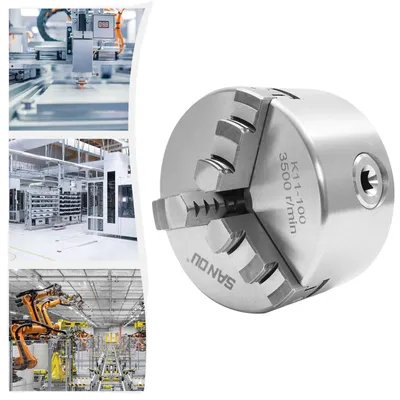 Productafbeelding van Zelfcentrerende draaibankspil, spindeldiameter 100 mm, spanbereik 30-90 mm, precisie 0,07 mm, spindelgat 22 mm, bruto gewicht 3,17 kg