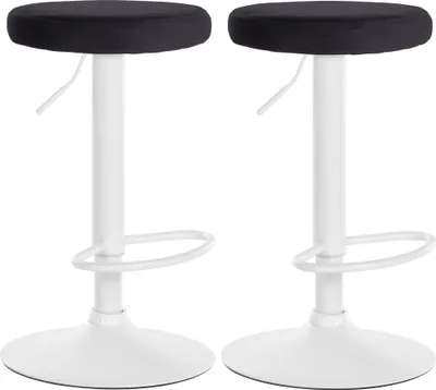 Produktbild von 2er Set Barhocker HLO-CP291 Samt weiß  schwarz