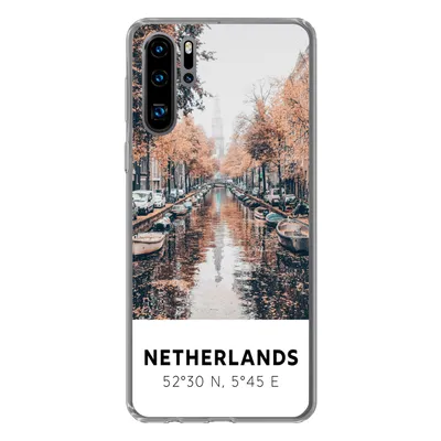 Produktbild von MuchoWow® Handyhülle Schutzhülle Hülle für Huawei P30 Pro Niederlande - Amsterdam - Gracht - Herbst Silikon Softcase Handy Hülle - Schutzdeckel