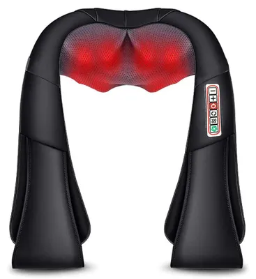 Obrázek produktu pro Elektrické masážní přístroj na ramena – BT048, masážní přístroj Shiatsu – hnětací masáž – pro krk, záda a tělo – 6 tlačítek – černá barva