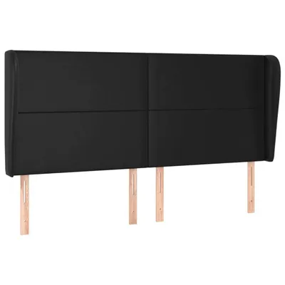 Produktbild von Kopfteil mit Ohren Schwarz 183x23x118/128 cm Kunstleder