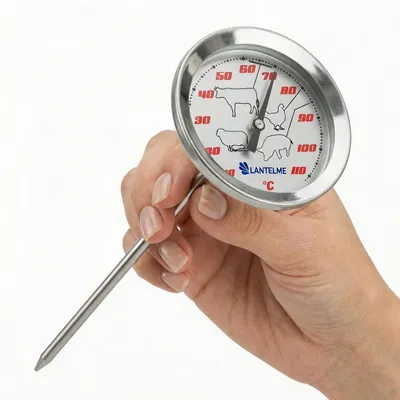 Analoger Fleischthermometer mit 12 cm Sonde, Edelstahl