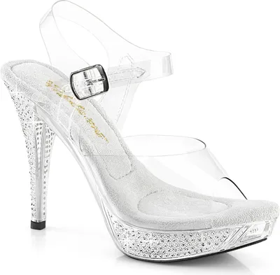 Zdjęcie produktu dla ELEGANT-408 Fabulicious High-Heel Plateausandaletten transparent Strasssteinchen