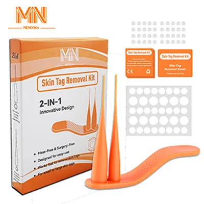 Produktbild von Menooka 2 In 1 Stielwarzen entferner, 40 Bänder Skin Tag Remover, Skin Tag Remover, 2-8 mm Skin Tag Band Kit, Stielwarzen Entfernen, Fibrom entfernen