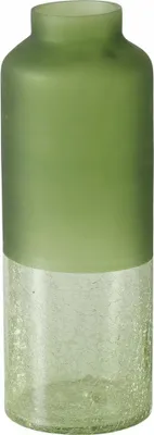 A studio shot of a two-toned glass vase.