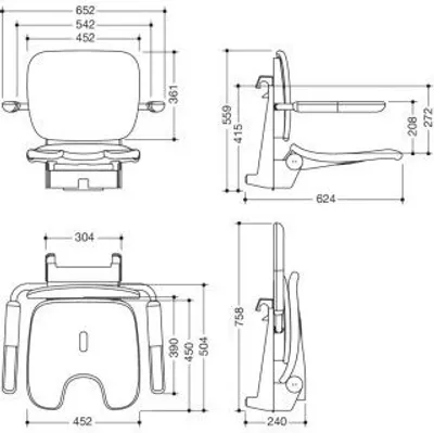 Produktbild von HEWI 802.51.14460 DR Einhängesitz Premium, Schamauss.