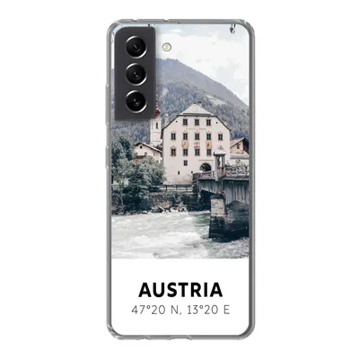 Produktbild von MuchoWow® Handyhülle Schutzhülle Hülle für Samsung Galaxy S21 FE Österreich - Wasser - Alpen Silikon Softcase Handy Hülle - Mobiltelefonhülle
