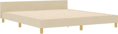 Immagine prodotto di vidaXL Struttura letto con testiera crema 180 x 200 cm in tessuto
