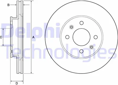 Immagine prodotto di DELPHI disco freno BG4744C