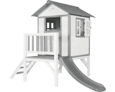 Produktbild von AXI Spielhaus Beach Lodge XL in Weiß mit Rutsche in Grau | Stelzenhaus aus Holz für Kinder | Kleiner Spielturm für den Garten