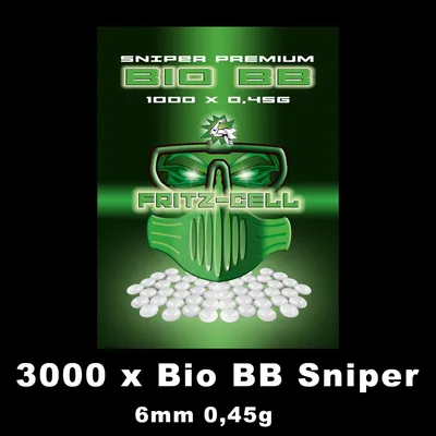 Produktbild von 3 x Sniper 0,45g BBs 6mm 1000 Stück Beutel Premium