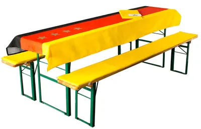 Immagine prodotto di Set di 3 cuscini per panche da birreria, comprensivo di tovaglia