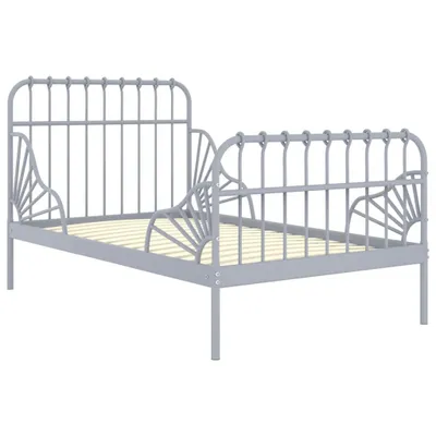 Image de vidaXL Lit gigogne Gris Métal 80x130/200 cm