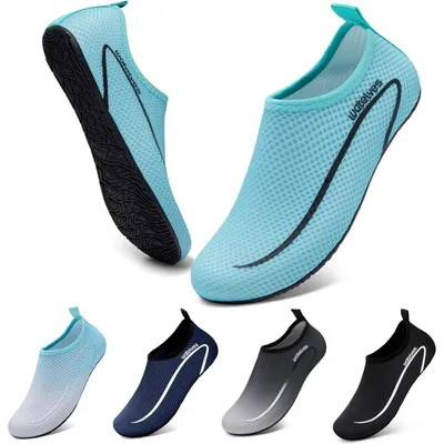 Produktbild von Wasserschuhe Badeschuhe Damen Herren Aquaschuhe Strandschuhe Schnell Trocknend Atmungsaktiv Blau Grün 34-47 EU