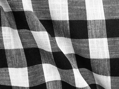 Leinenstoff Buffalo Plaid 140cm breit Schwarz/Weiß 2m