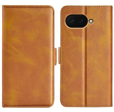 Productafbeelding van MobyDefend Hoesje - Geschikt voor Google Pixel 9a  -  Luxe Wallet Book Case (Sluiting Zijkant) - Lichtbruin