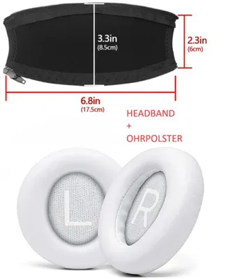 Produktbild von Ersatz OHRPOLSTER für Bose QuietComfort QC35 QC15 QC45 QC25 35 II (QC35 ii) Wireless AE2 AE2i AE2W Weiß