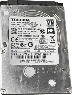 Imagen del producto de Disco duro de 320 GB, Toshiba, SATA, HDD, 2.5", modelo MQ01ACF032, para portátil/ordenador