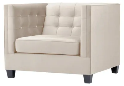 Produktbild von Sessel Modern Chesterfield Textil Stoff Weiß Kreative Loft Möbel Neu Wohnzimmer