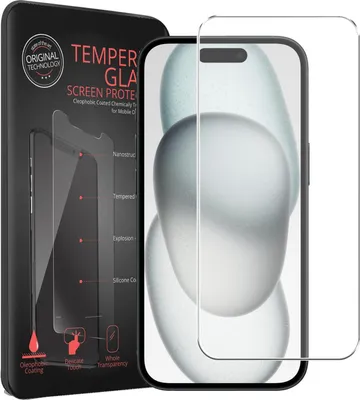 Produktbild von 2x Conie Glasfolie für iPhone 15 Displayschutz Folie Panzer Glas Premium Schutzfolie Set Blasenfrei